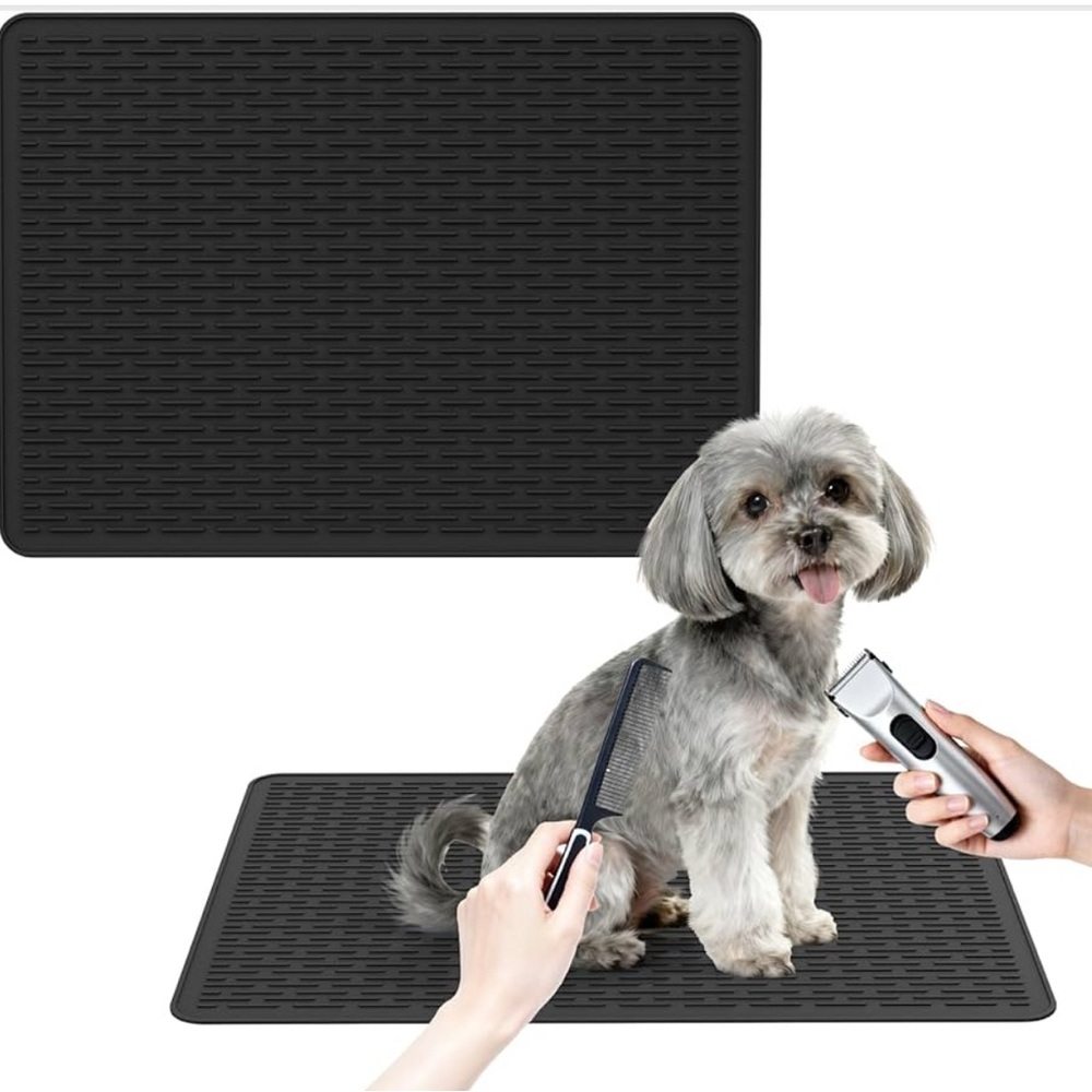 Premium Black Dog Grooming Mat - Non-Slip Pet Grooming Surface C5